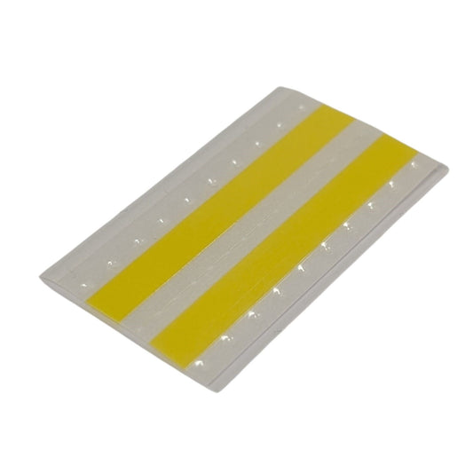 Yellow Double Splice Tape — Pre-Cut PET Strips with 10 Indentation Sprocket Alignment for SMT Splicing
