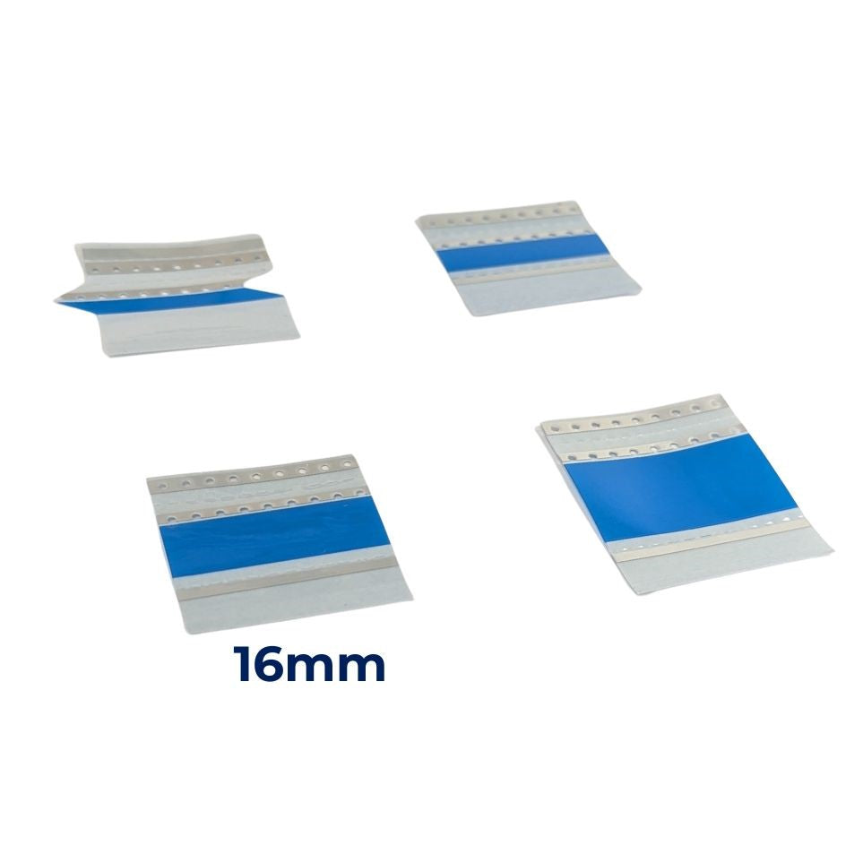 DSBL Silver Blue Double Splice Tape 16mm — Metal Detection for Fuji and ASMPT Smart Feeders