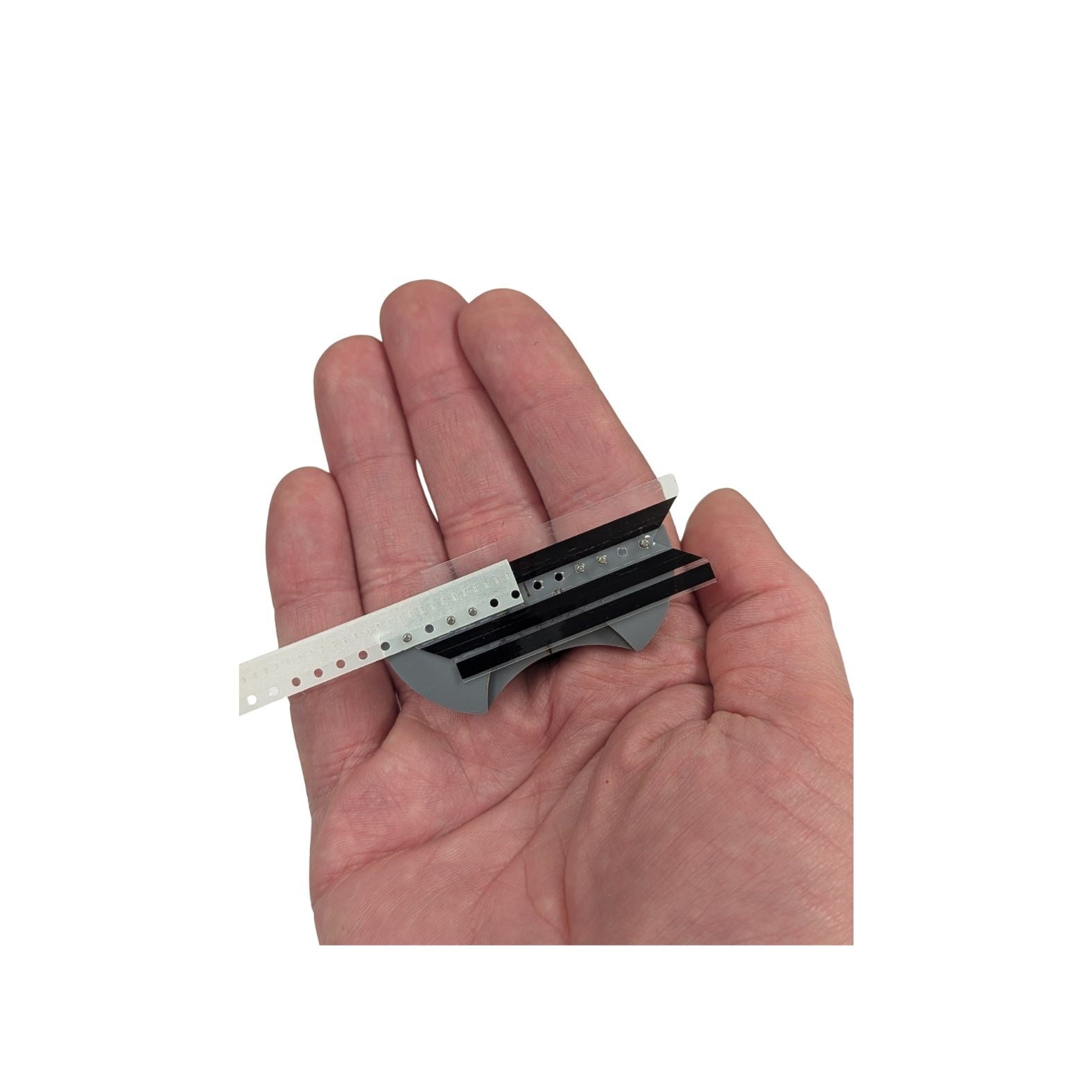 DPL08 Black Double Splice Tape in use with FJ110 Finger Jig — Splicing White SMT Component Carrier Tape 8mm